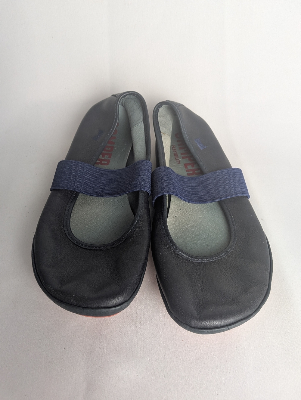CAMPER Little Girl Leather Shoe Navy Blue Size 34 = 3 US Slip On Ballerina Style
